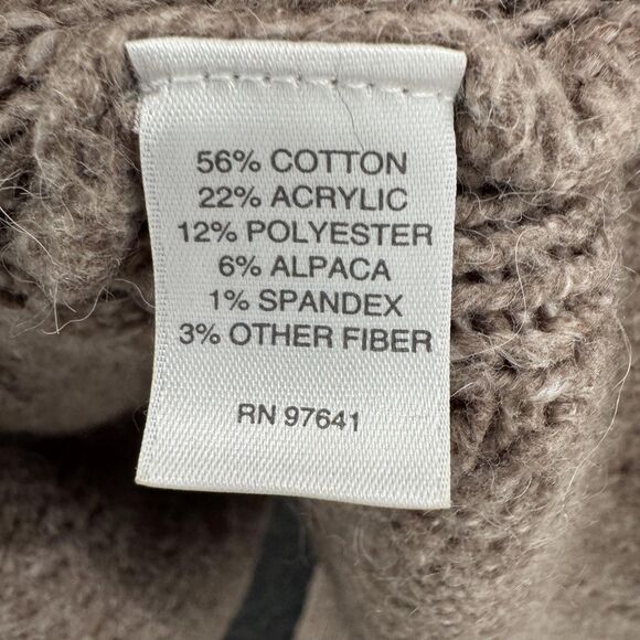 J.Jill Sweater Womens Small Beige Open Front Cardigan Textured Knit Alpaca Blend - Picture 7 of 8